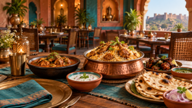 Illustration of an unbranded restaurant table in Bidar