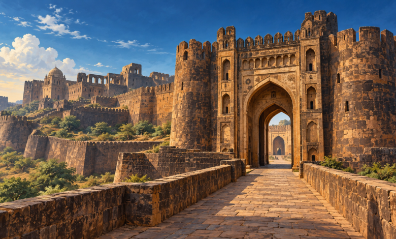 Illustration inspired by Bidar Fort architecture